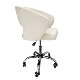 Fotel obrotowy AURA MG50 kremowy – welur, chromowana podstawa