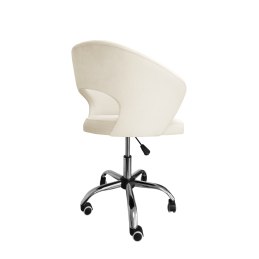 Fotel obrotowy AURA MG50 kremowy – welur, chromowana podstawa