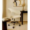 Fotel obrotowy AURA MG50 kremowy – welur, chromowana podstawa