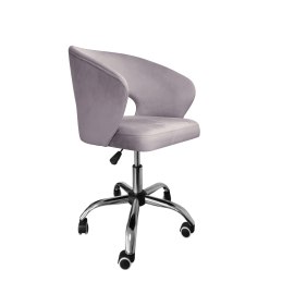 Fotel obrotowy AURA MG55 – aksamitny welur, chromowana podstawa