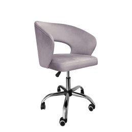 Fotel obrotowy AURA MG55 – aksamitny welur, chromowana podstawa