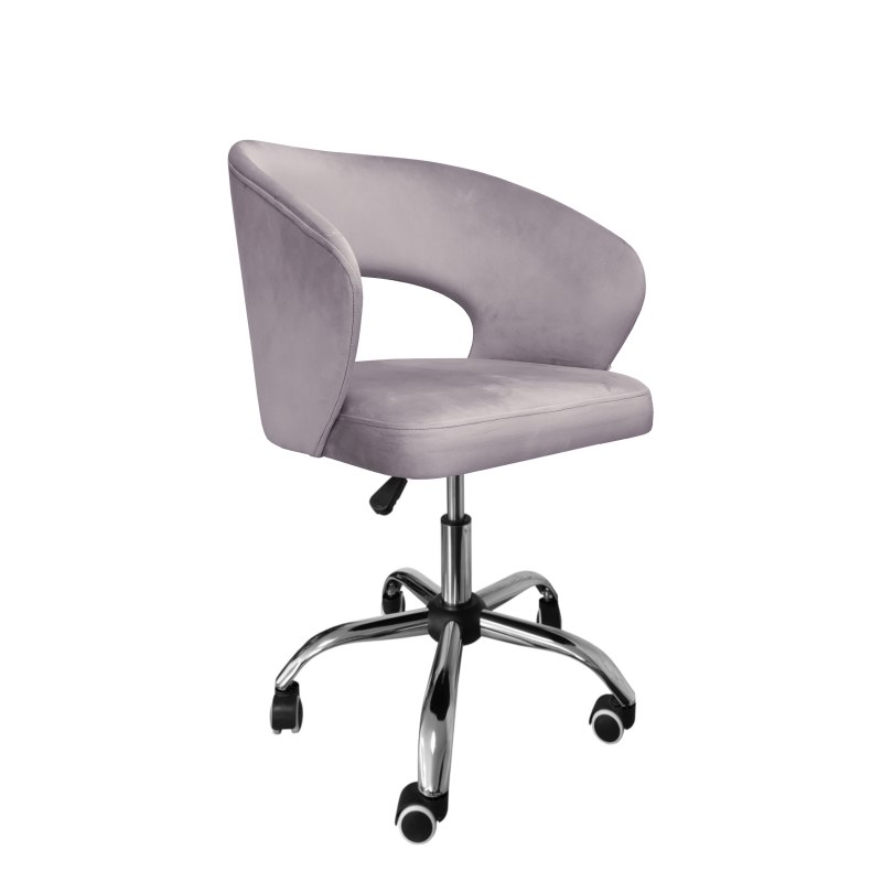 Fotel obrotowy AURA MG55 – aksamitny welur, chromowana podstawa