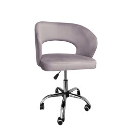 Fotel obrotowy AURA MG55 – aksamitny welur, chromowana podstawa