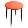 Taboret TRIX D20 pomarańczowy na czarno-złotej podstawie