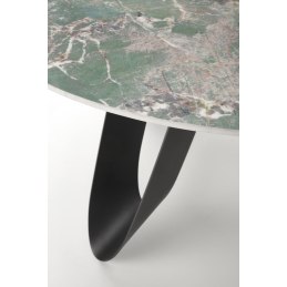 GIOVANI stół okrągły - zielony marmur, czarne nogi