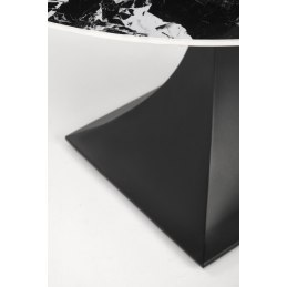 MANUEL stół okrągły – blat czarny marmur, noga czarna