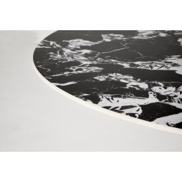 MANUEL stół okrągły – blat czarny marmur, noga czarna