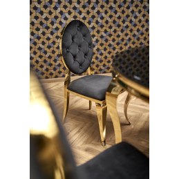 REGINALD stół okrągły - blat biały marmur, nogi srebrne