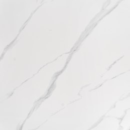 REGINALD stół okrągły - blat biały marmur, nogi srebrne