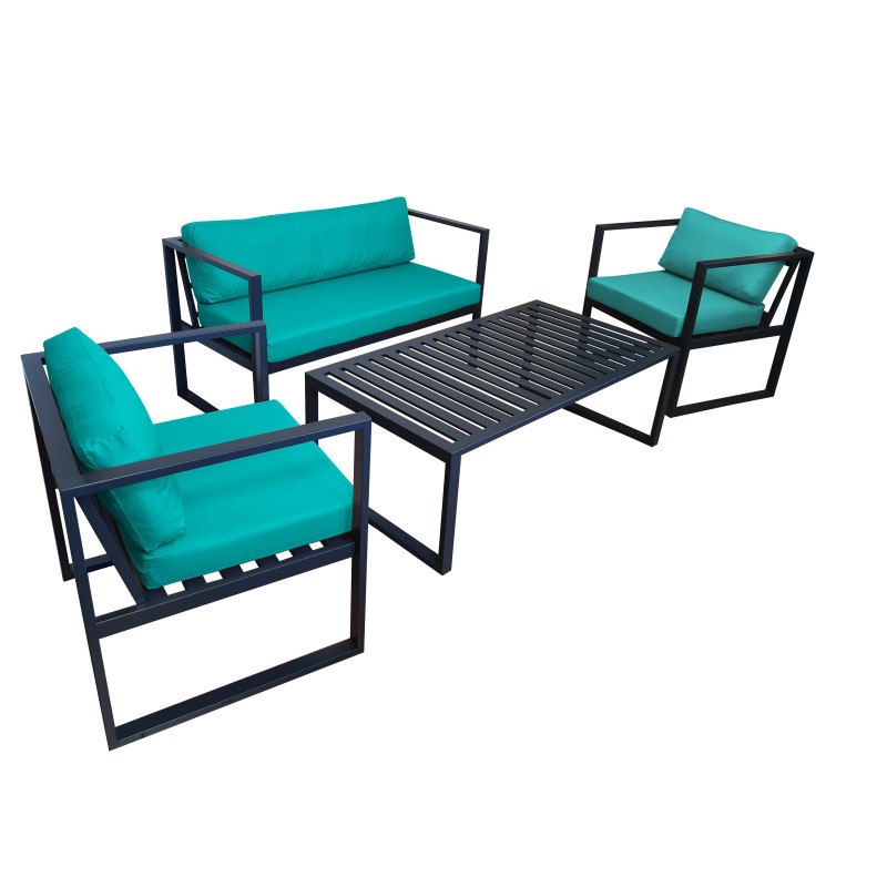 Zestaw mebli ogrodowych sofa + 2 fotele + stolik