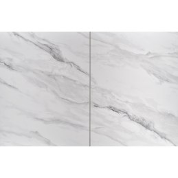 Stół rozkładany Dancan – biały marmur, popielata noga