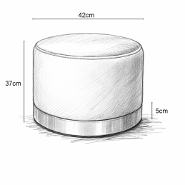 Pufa OLA LOFT BL06 – ławka i podnóżek biały metal