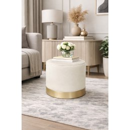 Pufa OLA LOFT BL06 – ławka i podnóżek biały metal