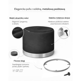 Nowoczesna pufa LUX Velvet. Idealna do salonu i przedpokoju. Styl Loft.