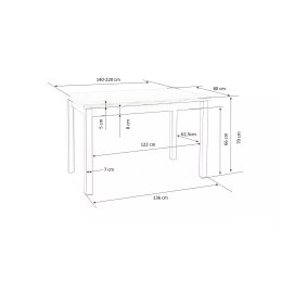 Stół TIAGO 2 rozkładany – funkcjonalny stół do jadalni