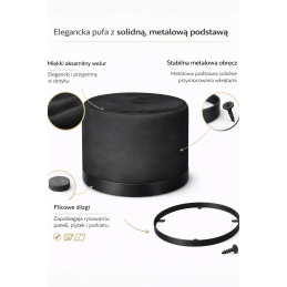 Nowoczesna pufa LUX Velvet. Idealna do salonu i przedpokoju. Styl Loft.