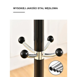 Wieszak stojący czarny marmur z obrotową górą