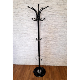 Wieszak stojący czarny marmur z obrotową górą