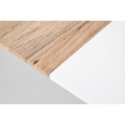 Stół CALIBER rozkładany – biały / dąb San Remo