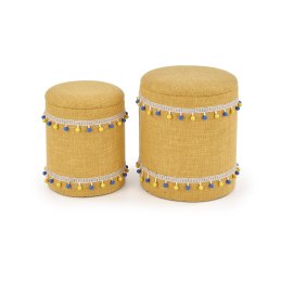 GRADO zestaw 2 puf z pojemnikiem fi 38 i 30 cm