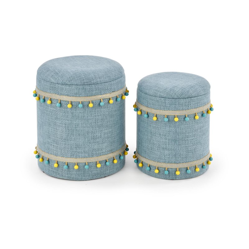 GRADO zestaw 2 puf z pojemnikiem fi 38 i 30 cm