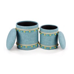 GRADO zestaw 2 puf z pojemnikiem fi 38 i 30 cm