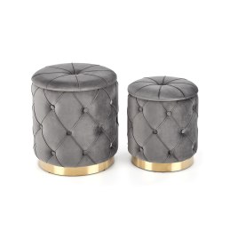 POLLY zestaw 2 puf z pojemnikiem do salonu