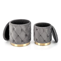 POLLY zestaw 2 puf z pojemnikiem do salonu