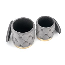 POLLY zestaw 2 puf z pojemnikiem do salonu