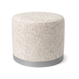 Elegancka Pufa LUX szara podstawa tkanina IMO 10