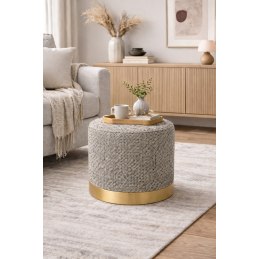 Elegancka Pufa LUX złota podstawa tkanina IMO 50