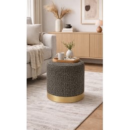 Elegancka Pufa LUX złota podstawa tkanina IMO 60