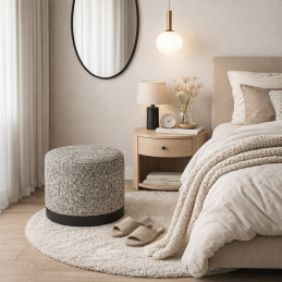 Pufa LUX elegancka podstawa metalowa