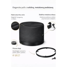 Pufa LUX elegancka podstawa metalowa