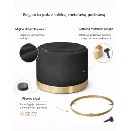 Pufa LUX elegancka podstawa metalowa