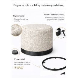 Pufa LUX elegancka podstawa metalowa