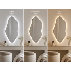 LUSTRO KAMYK LED 40x80 M-570 WŁĄCZNIK DOTYKOWY ŁAZIENKOWE Z PODŚWIETLENIEM - zdjęcie 5