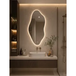 LUSTRO KAMYK LED 40x80 M-570 WŁĄCZNIK DOTYKOWY ŁAZIENKOWE Z PODŚWIETLENIEM - zdjęcie 3