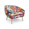 Fotel SYDNEY nogi dąb Wzór Boho