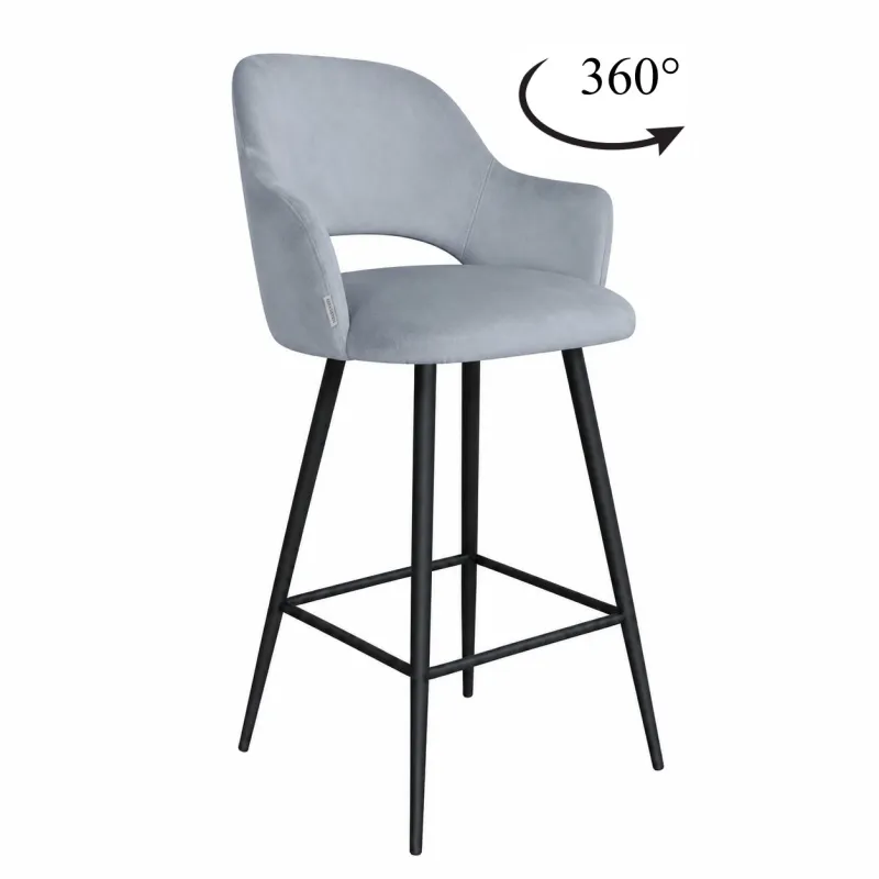 Hoker obrotowy barowy Milano BL06 – czarna podstawa, elegancja