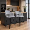 Hoker obrotowy barowy Milano BL06 – czarna podstawa, elegancja