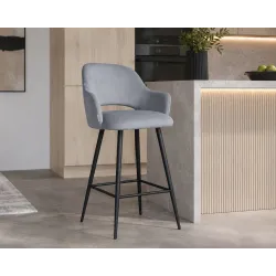 Hoker obrotowy barowy Milano BL06 – czarna podstawa, elegancja