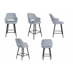 Hoker obrotowy barowy Milano BL06 – czarna podstawa, elegancja