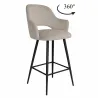 Hoker obrotowy barowy Milano MG09 – czarna podstawa, elegancja