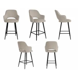 Hoker obrotowy barowy Milano MG09 – czarna podstawa, elegancja
