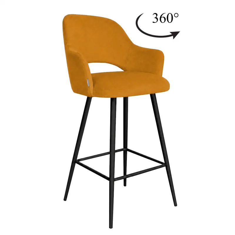 Hoker obrotowy barowy Milano MG15 – czarna podstawa, elegancja