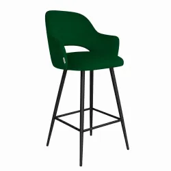 Hoker obrotowy barowy Milano MG25 – czarna podstawa, elegancja