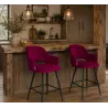 Hoker barowy Milano tkanina Welur – metalowa podstawa, stylowe krzesło