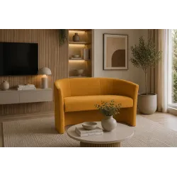 Sofa biurowa CLUB Welur ATOS – elegancka sofa z weluru do biura, recepcji i poczekalni