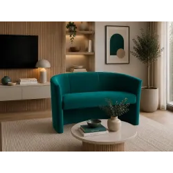 Sofa biurowa CLUB Welur ATOS – elegancka sofa z weluru do biura, recepcji i poczekalni